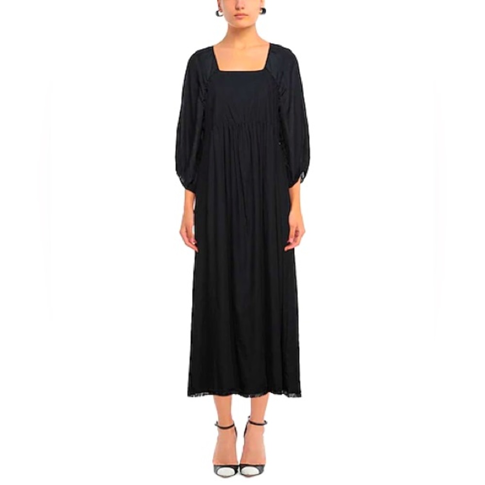 100% Cotton Dress - Made in Italy Navy Blue